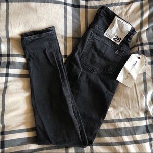 Rag & Bone High Rise Ankle Skinny Rock w/ holes